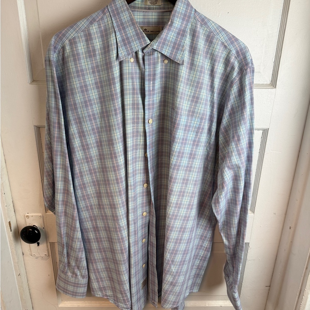 Peter Millar Casual Plaid Shirt - Blue and Green
